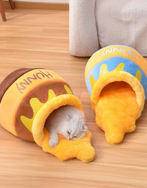 Load image into Gallery viewer, Cat Bed Honey Pot Cat Bed for Indoor - Comfortable Memory Foam Pet Furniture with Cat House Tent - with Removable Washable Cushioned Pillow, Cute Soft Self Warming Kitten Beds for Breeds
