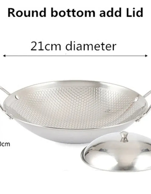 Load image into Gallery viewer, Stainless Steel Dry Pot round Bottom Small Pot Thickened Double Ear Non-Stick Pot Bar Tripod Hot Pot Cooker Hotpot Pots and Pans
