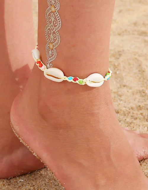 Load image into Gallery viewer, Bohemia Shell Chain Anklet Sets for Women Sequins Ankle Bracelet on Leg Foot Trendy Summer Beach Jewelry Gift
