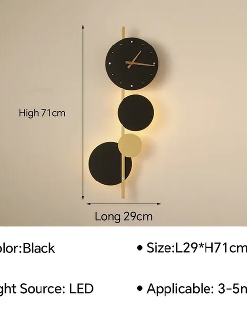 Load image into Gallery viewer, Modern LED Wall Lamp Clock Sconce for Bedroom Bedside Living Dining Room Aisle Porch Corridor Home Decor Lighting Fixture Luster
