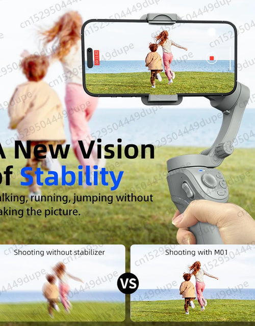 Load image into Gallery viewer, Handheld Gimbal Stabilizer Selfie Tripod with Fill Light for Smartphone 3-Axis anti Shake Gimbal Foldable for Xiaomi Iphone
