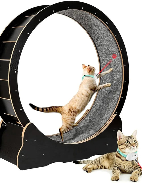 Load image into Gallery viewer, Cat Exercise Wheel for Indoor Cats Pets Easy Assembled Cat Treadmill Wheel with Locking Process and Laser Cat Toy Pet Supplies
