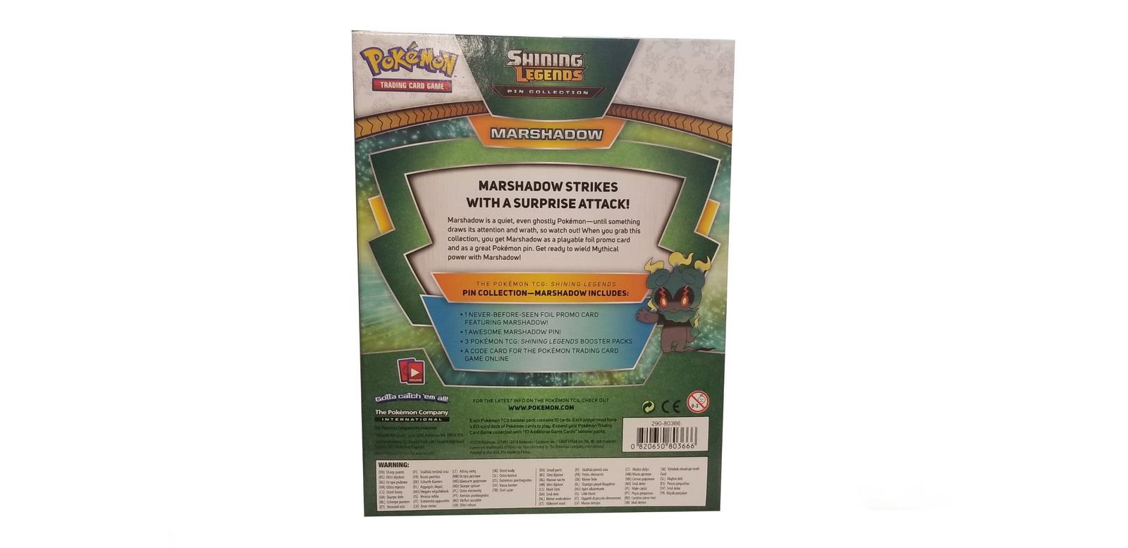 Sun & Moon 3.5 Shining Legends Marshadow Pin Collection