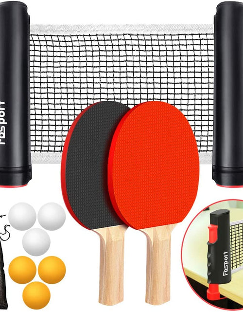 Load image into Gallery viewer, Ping Pong Paddle Set, Portable Table Tennis Set with Retractable Net,Rackets,Balls and Carry Bag for Indoor/Outdoor Games
