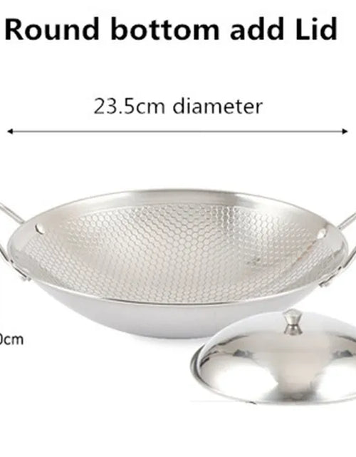 Load image into Gallery viewer, Stainless Steel Dry Pot round Bottom Small Pot Thickened Double Ear Non-Stick Pot Bar Tripod Hot Pot Cooker Hotpot Pots and Pans
