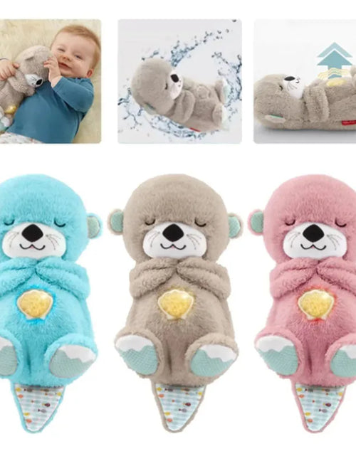 Load image into Gallery viewer, Breathing Otter Baby Sleep and Playmate Otter Musical Stuffed Plush Toy with Light Sound Newborn Sensory Comfortable Baby Gifts
