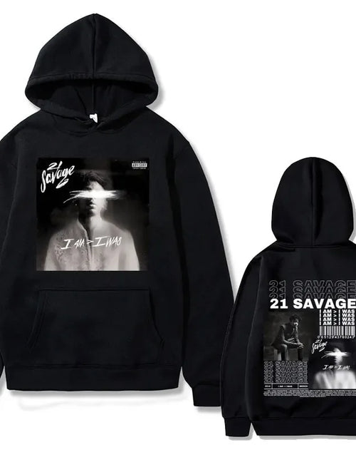 Load image into Gallery viewer, Rapper 21 Savage I Am I Was Music Album Graphics Hoodie Men Hip Hop Vintage Oversized Sweatshirts Male Fleece Hoodies Streetwear
