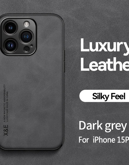 Load image into Gallery viewer, Luxury Magnetic Sheepskin Leather Case for  15 14 13 12 11 Pro Max Mini XR XS 8 7 plus Shockproof Matte Soft Bumper Cover
