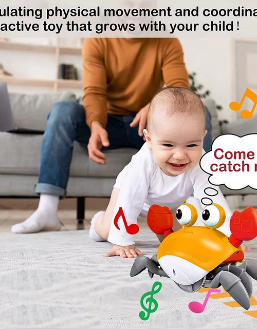 Load image into Gallery viewer, Crawling Crab Toy for Baby Tummy Time with Music, Cute Walking Crab Babies Sensory Toy
