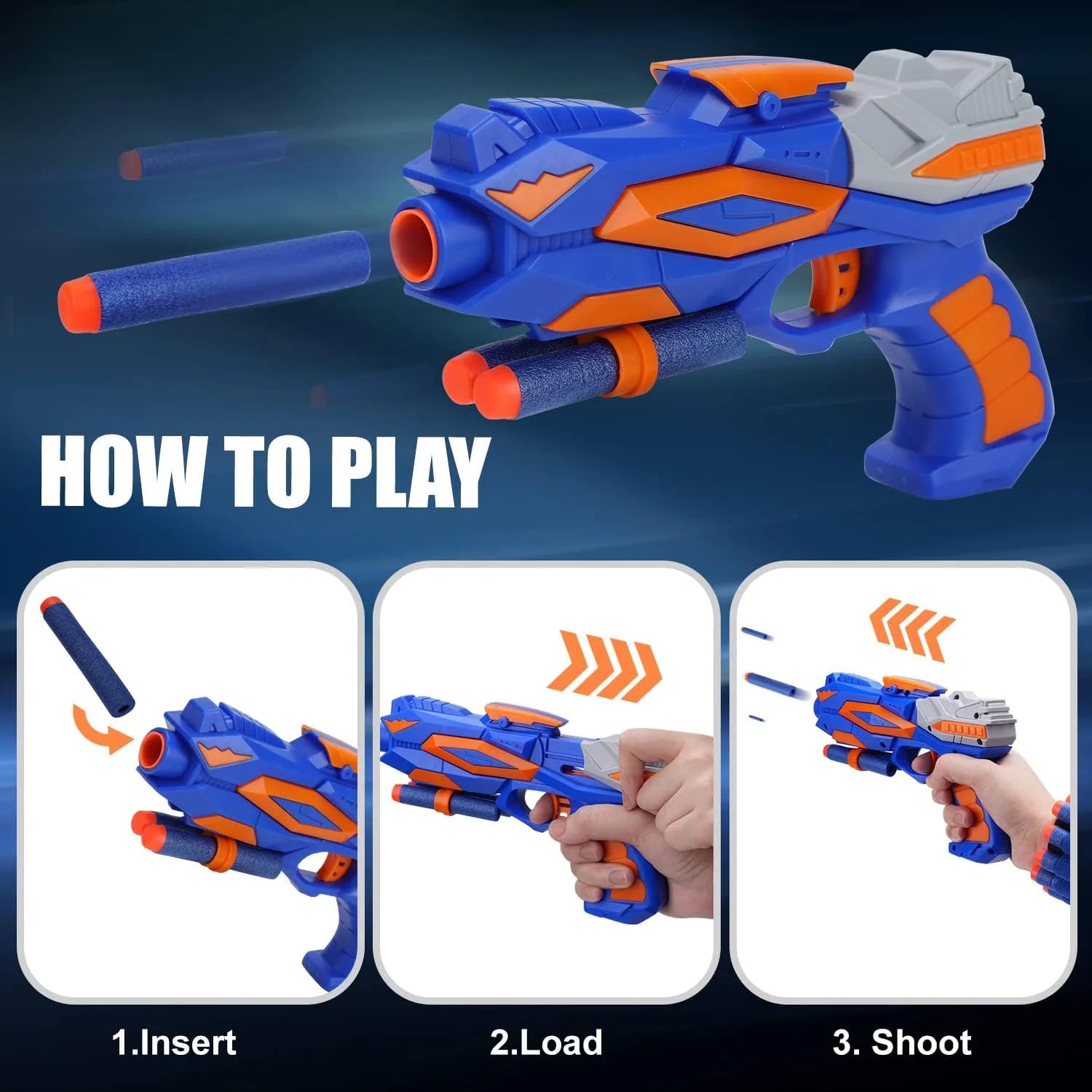 Shooting Game Toy for Kids, Digital Targets with 2 Foam Dart Blaster, Outdoor Game Toys Gifts for 5, 6, 7, 8, 9, 10+ Year Old Boys