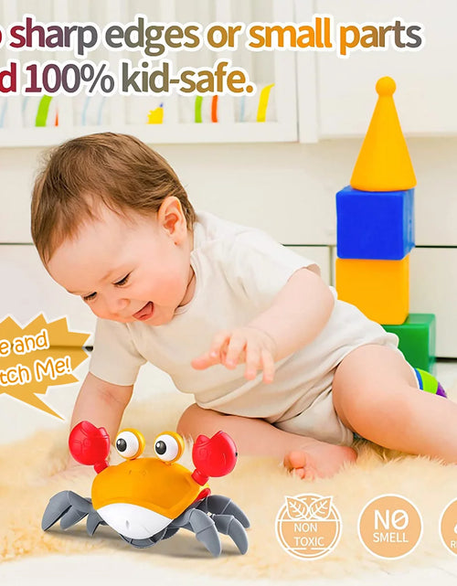 Load image into Gallery viewer, Crawling Crab Toy for Baby Tummy Time with Music, Cute Walking Crab Babies Sensory Toy
