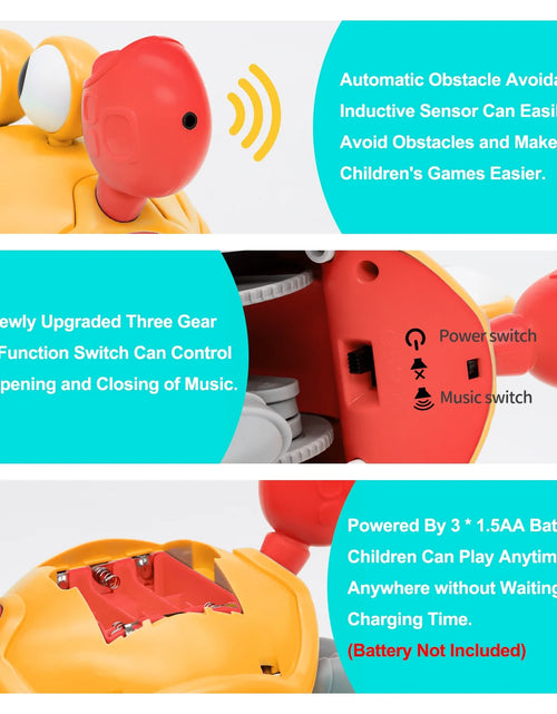 Load image into Gallery viewer, Crawling Crab Toy for Baby Tummy Time with Music, Cute Walking Crab Babies Sensory Toy
