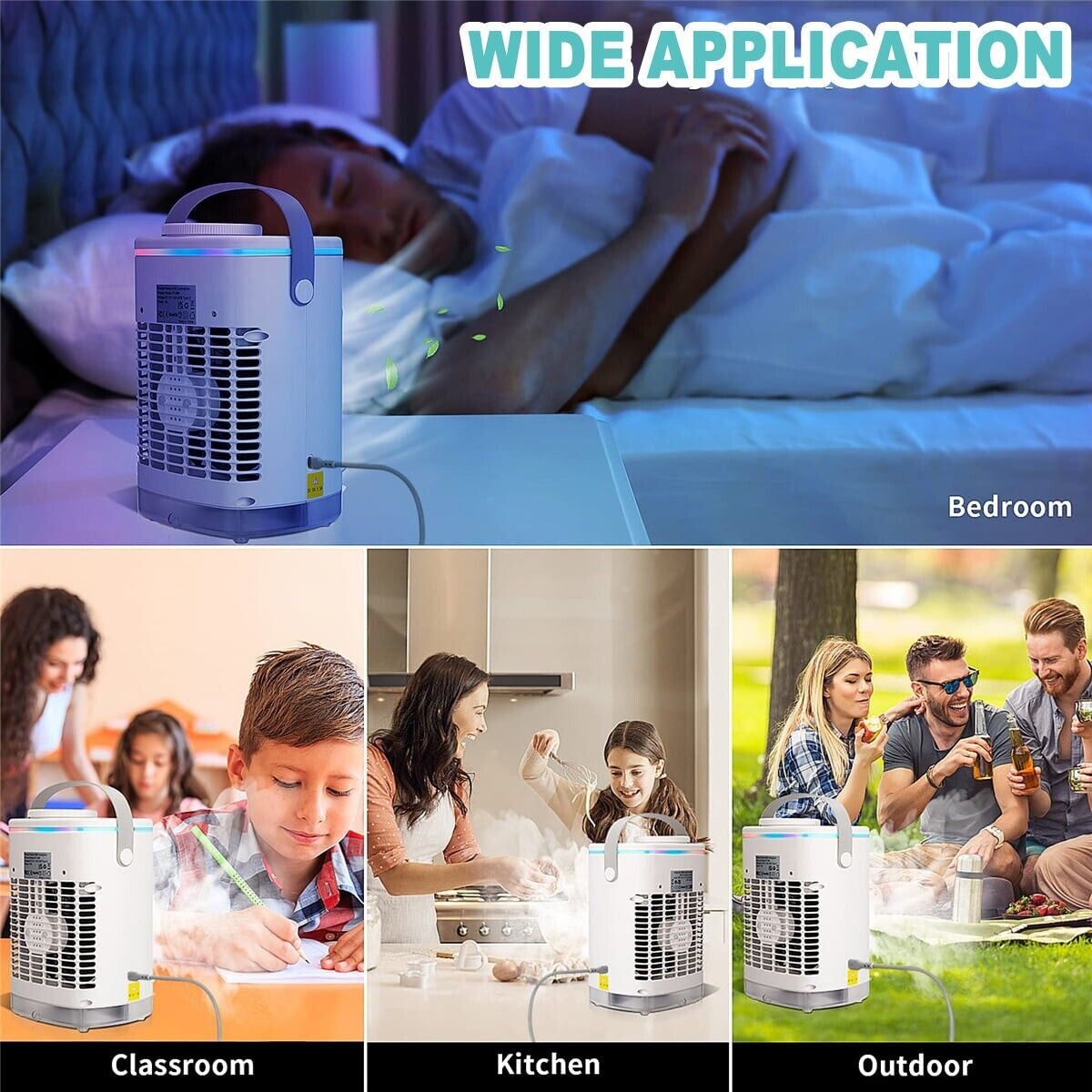 3 in 1 Portable Air Cooler Fan Mini Air Conditioner Personal Cooling Bedroom Fan