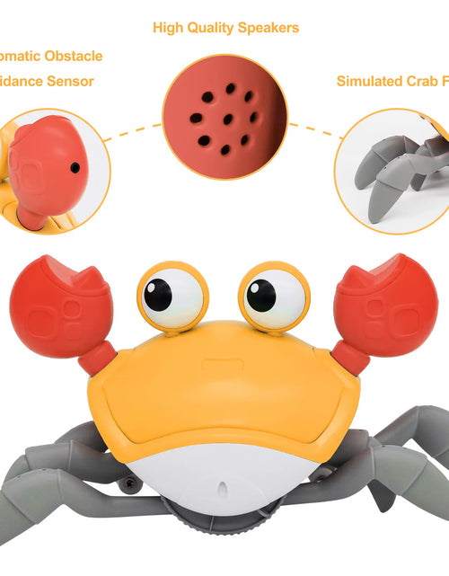 Load image into Gallery viewer, Crawling Crab Toy for Baby Tummy Time with Music, Cute Walking Crab Babies Sensory Toy
