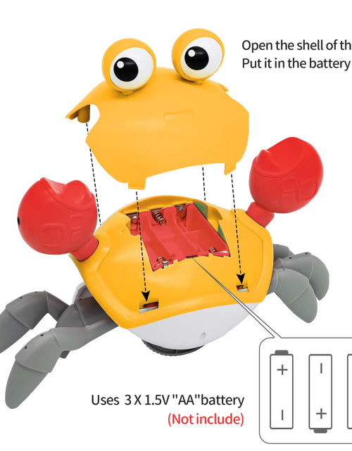 Load image into Gallery viewer, Crawling Crab Toy for Baby Tummy Time with Music, Cute Walking Crab Babies Sensory Toy
