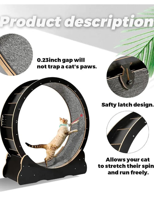 Load image into Gallery viewer, Cat Exercise Wheel for Indoor Cats Pets Easy Assembled Cat Treadmill Wheel with Locking Process and Laser Cat Toy Pet Supplies
