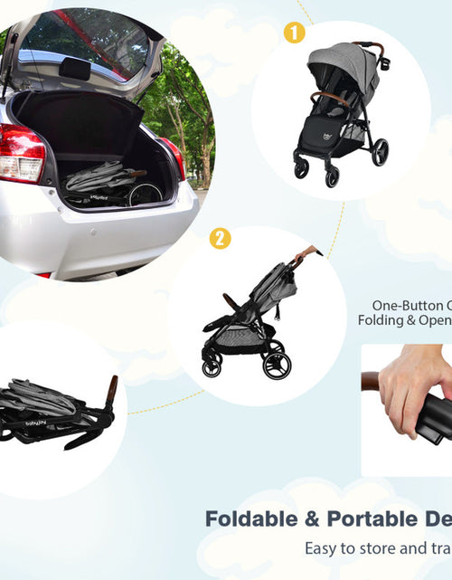 Load image into Gallery viewer, High Landscape Baby Stroller with Easy One-Hand Fold Design
