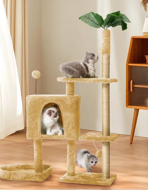 Load image into Gallery viewer, Cat Tree,52In Cat Tower for Indoor Cats, Cat Tree with Scratching Posts Plush Perch Stand, Cat Condo with Funny Toys Kittens Pet Play House,Grey
