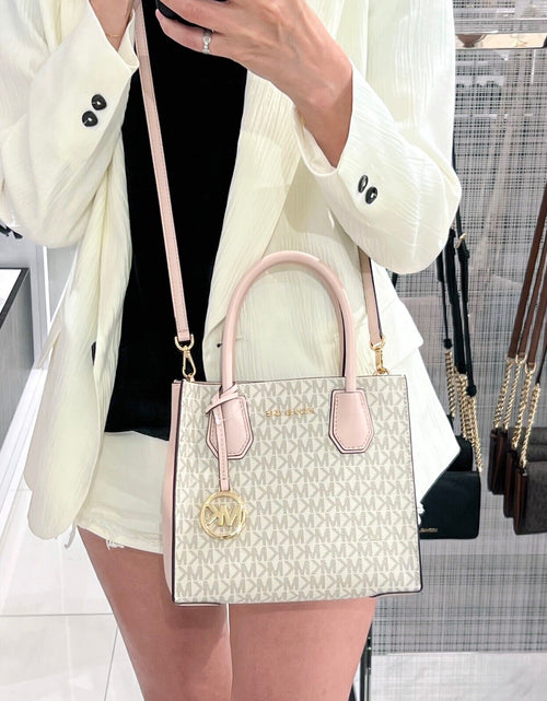 Load image into Gallery viewer, Michael Kors Mercer Messenger Medium Crossbody Bag Vanilla Powder Blush
