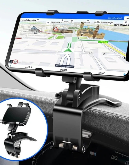 Load image into Gallery viewer, 360° Car Rearview Mirror Phone Holder for Car Mount Phone and GPS Holder Support Rotating Adjustable Telescopic Phone Stand
