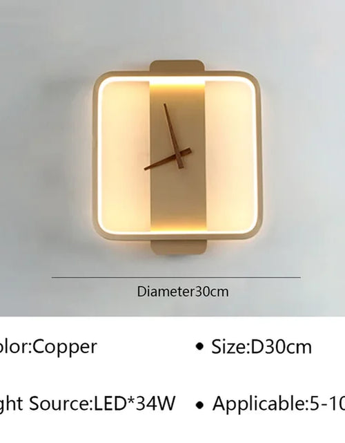 Load image into Gallery viewer, Modern LED Wall Lamp Clock Sconce for Bedroom Bedside Living Dining Room Aisle Porch Corridor Home Decor Lighting Fixture Luster
