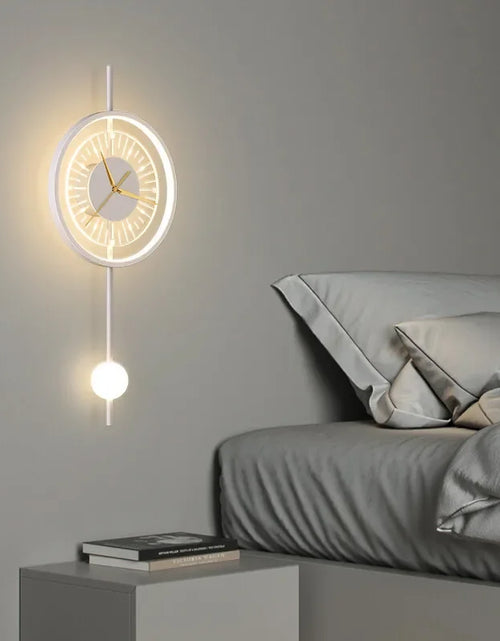 Load image into Gallery viewer, Modern LED Wall Lamp Clock Sconce for Bedroom Bedside Living Dining Room Aisle Porch Corridor Home Decor Lighting Fixture Luster
