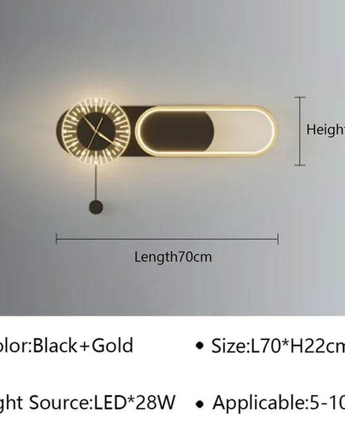 Load image into Gallery viewer, Modern LED Wall Lamp Clock Sconce for Bedroom Bedside Living Dining Room Aisle Porch Corridor Home Decor Lighting Fixture Luster
