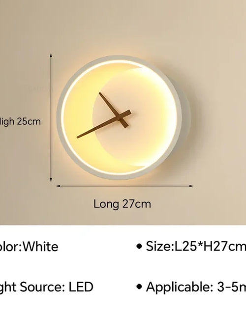 Load image into Gallery viewer, Modern LED Wall Lamp Clock Sconce for Bedroom Bedside Living Dining Room Aisle Porch Corridor Home Decor Lighting Fixture Luster
