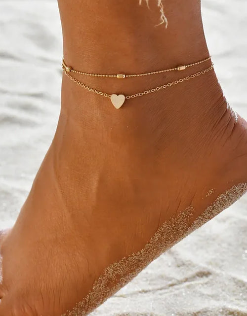 Load image into Gallery viewer, Bohemia Shell Chain Anklet Sets for Women Sequins Ankle Bracelet on Leg Foot Trendy Summer Beach Jewelry Gift
