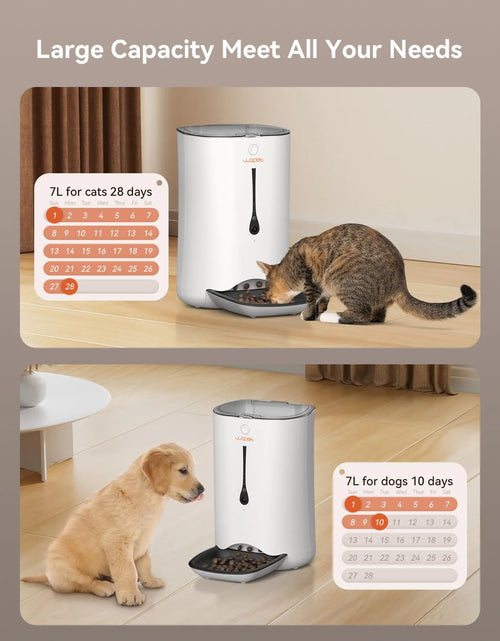 Load image into Gallery viewer, Automatic Cat Dog Feeder with Camera, App Control Smart Pet Feeder Food, HD Camera for Voice and Video Recording, 7L
