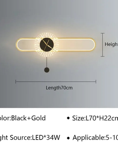 Load image into Gallery viewer, Modern LED Wall Lamp Clock Sconce for Bedroom Bedside Living Dining Room Aisle Porch Corridor Home Decor Lighting Fixture Luster
