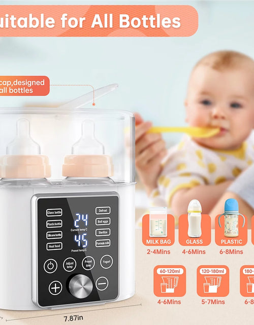 Load image into Gallery viewer, 9-In-1 Bottle Warmer, Double Baby Fast Milk Warmer Babies Food Heater &amp; Defrost
