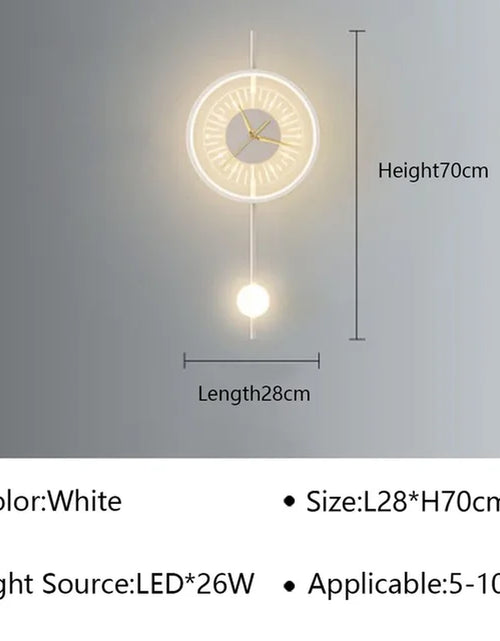 Load image into Gallery viewer, Modern LED Wall Lamp Clock Sconce for Bedroom Bedside Living Dining Room Aisle Porch Corridor Home Decor Lighting Fixture Luster
