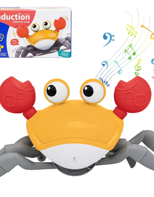 Load image into Gallery viewer, Crawling Crab Toy for Baby Tummy Time with Music, Cute Walking Crab Babies Sensory Toy
