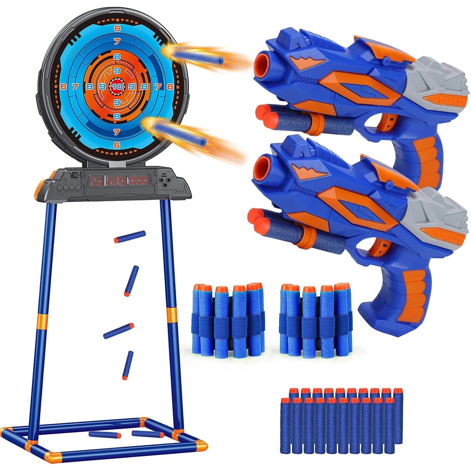 Shooting Game Toy for Kids, Digital Targets with 2 Foam Dart Blaster, Outdoor Game Toys Gifts for 5, 6, 7, 8, 9, 10+ Year Old Boys