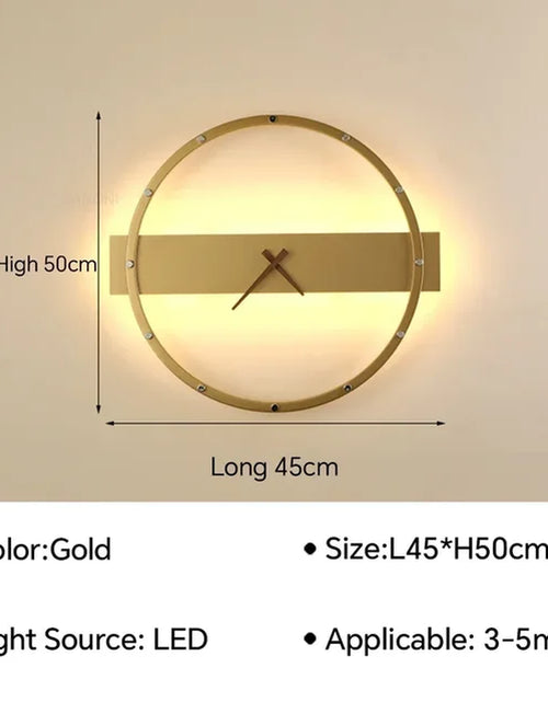 Load image into Gallery viewer, Modern LED Wall Lamp Clock Sconce for Bedroom Bedside Living Dining Room Aisle Porch Corridor Home Decor Lighting Fixture Luster
