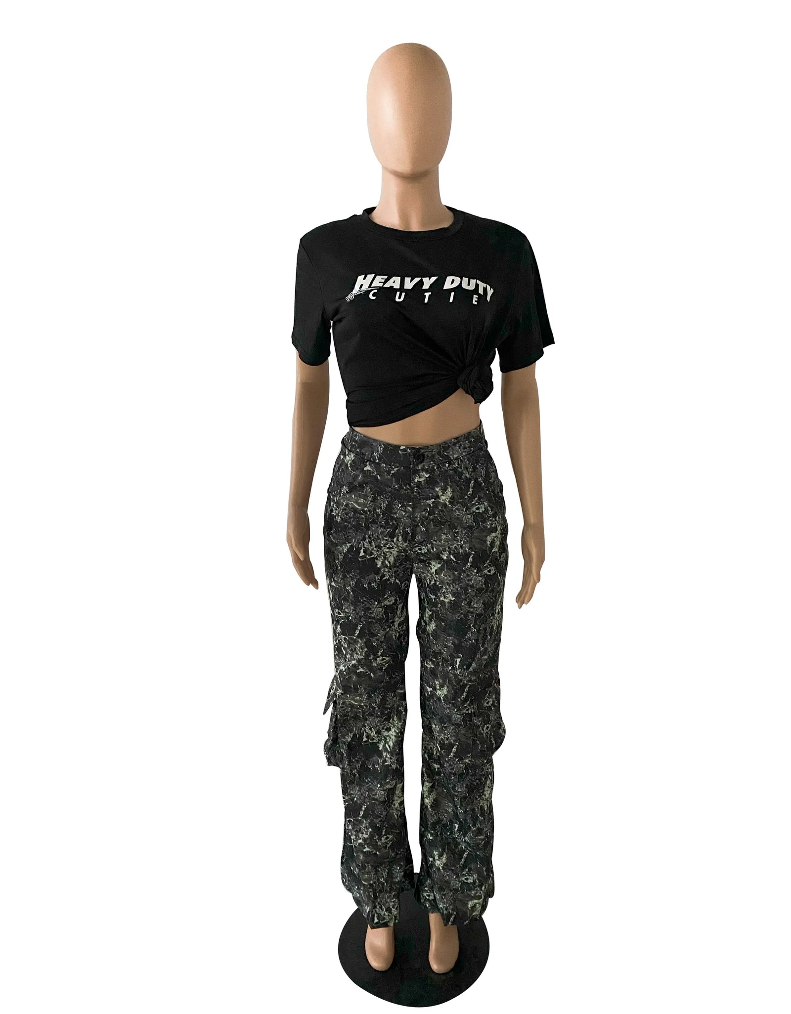 Camouflage Women Cargo Pants Mid Waist Side Pocket Wide-Leg Trousers Hip-Hop Streetwear Y2K Club Fashion Women Clothing