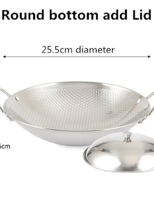 Load image into Gallery viewer, Stainless Steel Dry Pot round Bottom Small Pot Thickened Double Ear Non-Stick Pot Bar Tripod Hot Pot Cooker Hotpot Pots and Pans
