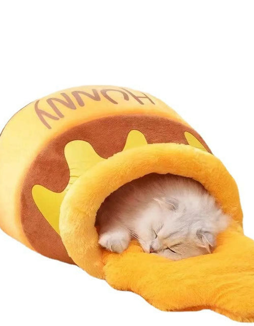 Load image into Gallery viewer, Cat Bed Honey Pot Cat Bed for Indoor - Comfortable Memory Foam Pet Furniture with Cat House Tent - with Removable Washable Cushioned Pillow, Cute Soft Self Warming Kitten Beds for Breeds
