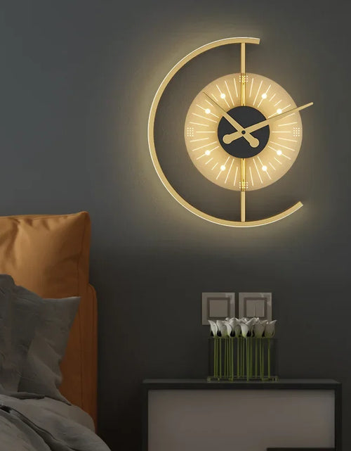 Load image into Gallery viewer, Modern LED Wall Lamp Clock Sconce for Bedroom Bedside Living Dining Room Aisle Porch Corridor Home Decor Lighting Fixture Luster
