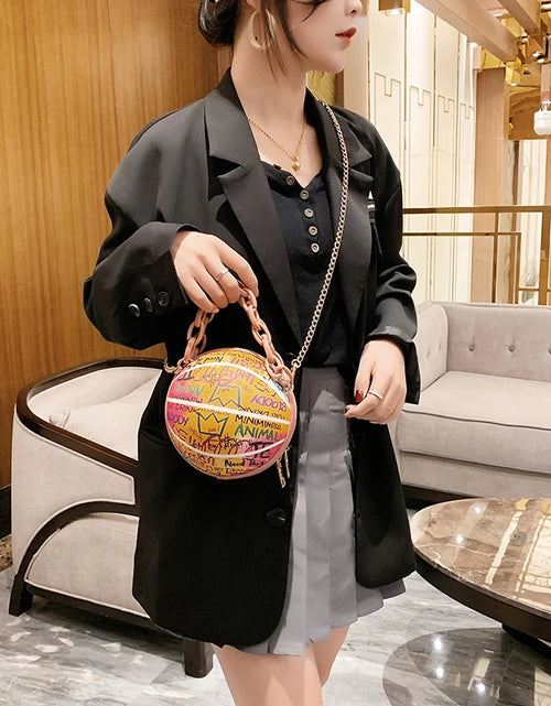 Load image into Gallery viewer, Brand Graffiti Basketball Bags for Women Newshoulder Bag Fashion Chain Purses and Handbags Designer Crossbody Bag Luxury Satchel
