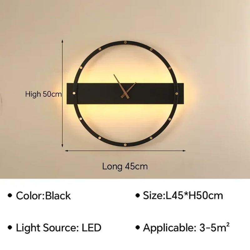 Modern LED Wall Lamp Clock Sconce for Bedroom Bedside Living Dining Room Aisle Porch Corridor Home Decor Lighting Fixture Luster