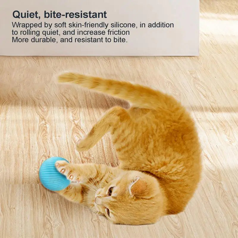 Rechargeable Cat Ball Toy Smart Automatic Rolling Kitten Toys 360 Degree Spinning Ball for Cats Usb Rechargeable Pet Toys