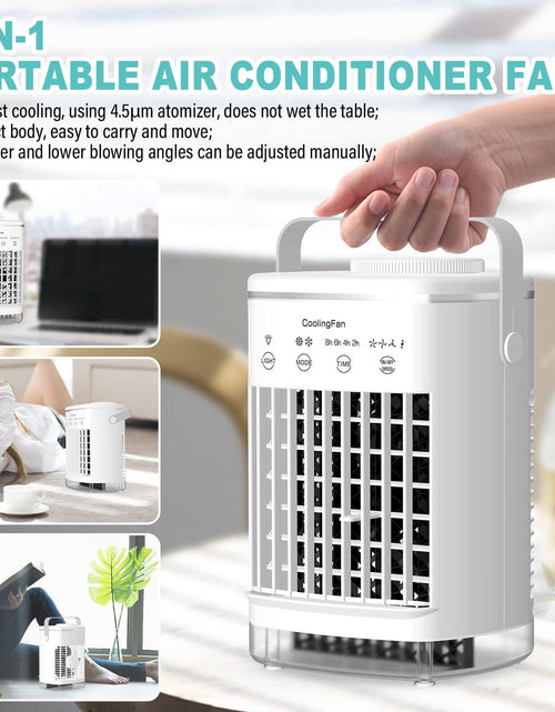 Load image into Gallery viewer, 3 in 1 Portable Air Cooler Fan Mini Air Conditioner Personal Cooling Bedroom Fan
