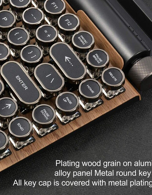 Load image into Gallery viewer, Retro Typewriter Keyboard Wireless Bluetooth Keyboard USB Mechanical Punk Keycaps for Desktop Pc/Laptop/Phone
