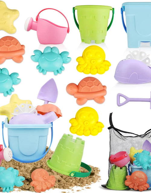 Load image into Gallery viewer, Beach Toys for Toddlers Kids, Sand Toys for Kids Toddler, Sandbox Toy for Toddler Incl Beach Bucket and Shovel Set, Animal Mold, Travel Beach Toy for Toddler 3-4-6-8-10 with Castle Bucket
