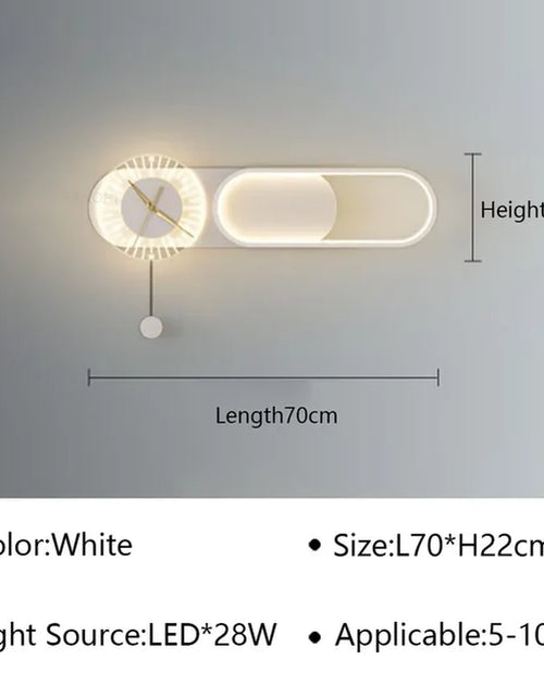 Load image into Gallery viewer, Modern LED Wall Lamp Clock Sconce for Bedroom Bedside Living Dining Room Aisle Porch Corridor Home Decor Lighting Fixture Luster
