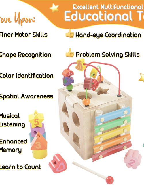 Load image into Gallery viewer, Baby Activity Cube Montessori Toys for 1 Year Old + Activity Center for Baby, Toddler Educational Toys for 12-18 Months, 1St Birthday Gifts Boys Girls
