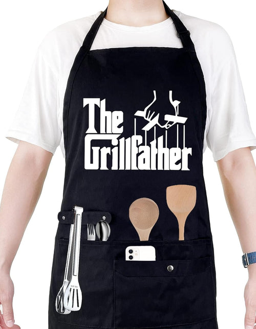 Load image into Gallery viewer, Funny Cooking Chef Apron with Pockets BBQ Kitchen Work Aprons Birthday Dad Creative Gifts
