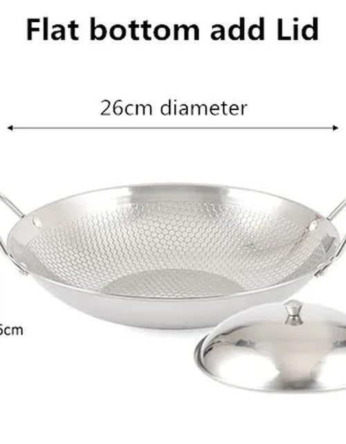 Load image into Gallery viewer, Stainless Steel Dry Pot round Bottom Small Pot Thickened Double Ear Non-Stick Pot Bar Tripod Hot Pot Cooker Hotpot Pots and Pans
